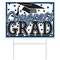 6 Pack Bulk Plastic Blue Congrats Grad Graduation Party Yard Sign